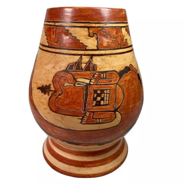 Costa Rica Polychrome Pottery Vessel Guanacaste San Vicente Nicoya Signed Vtg