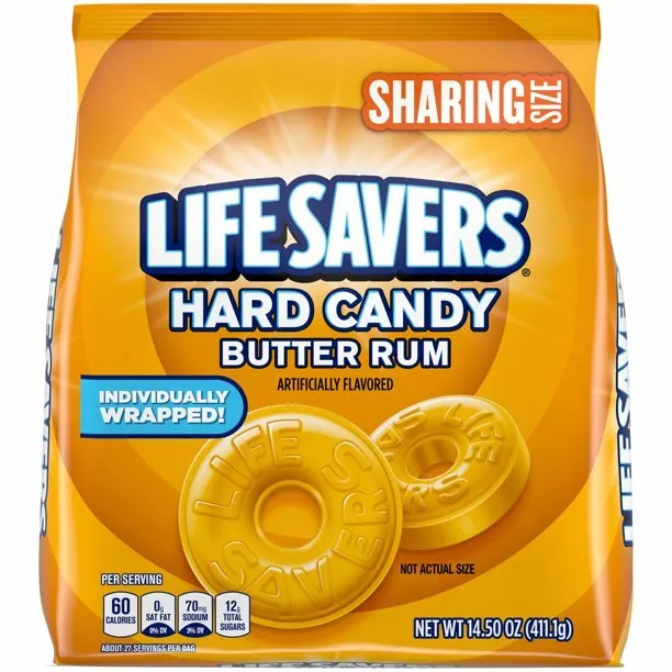 Lifesavers Hard Candy Butter Rum Sharing Size 14.5 oz