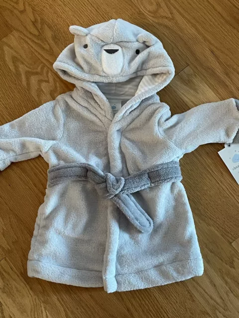 Cloud Island- Hooded Teddy Bear Baby Bath Robe 6 - 9 M Adorbs! NWT!