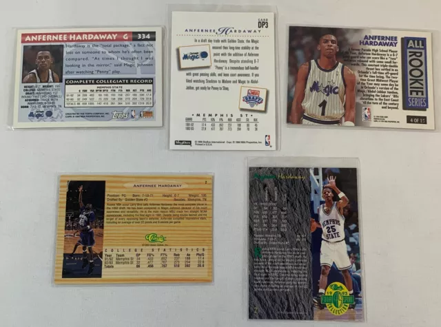 Lot De Cinq Anfernee Hardaway Débutant Cartes~ Topps , Skybox, Ultra, Classique 2