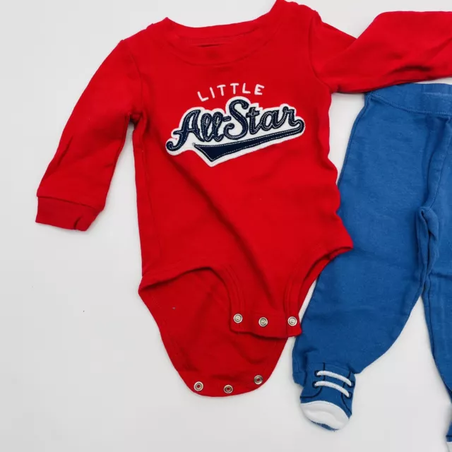 Carters Infant Boys Size 6 Months 3 Piece Little Allstar Baseball Outfit Hat 880 2