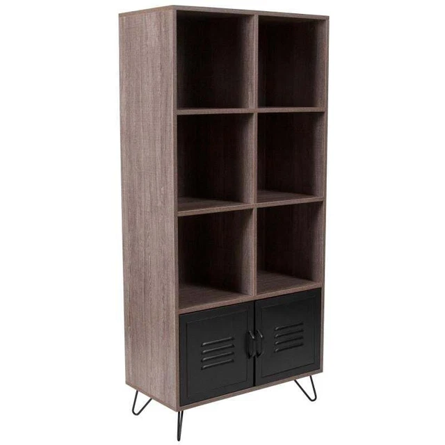 Flash Furniture Woodridge Collection 59.25"H 6 Cube Storage Organizer Bookcase