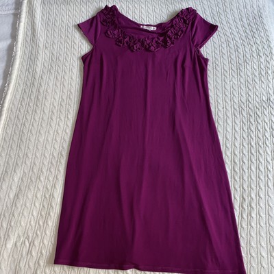 aa studio aa dress midi size 16 Purple Flower Trim Cap Sleeve