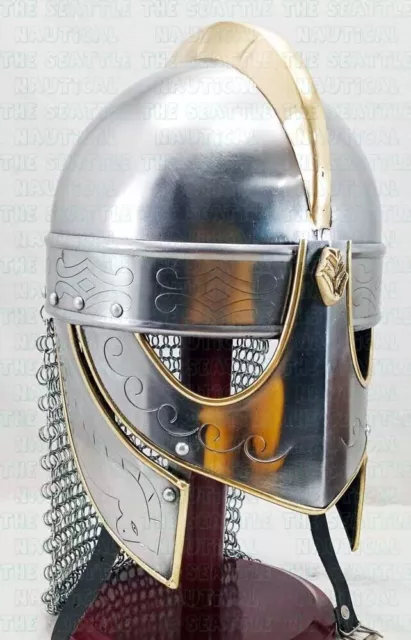 Battle Ready Viking Vendel Helm Spectacle Helmet Chain Mail Larp Helmet  Gift