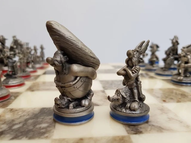 Jeu D'échecs Astérix En étain - Échiquier 35x35cm - Édition Exted 1996 (neuf)