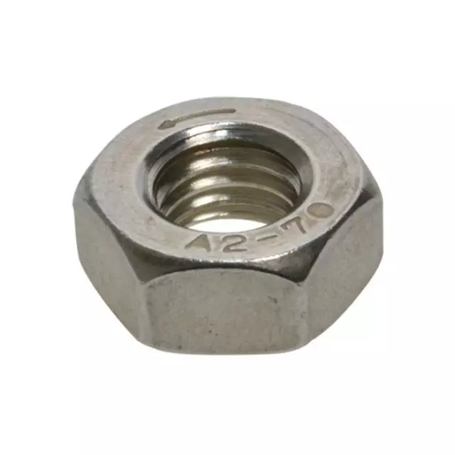 Pack Size 5 Stainless G304 Left Hand Thread M8 (8mm) Metric Coarse Hex Nut