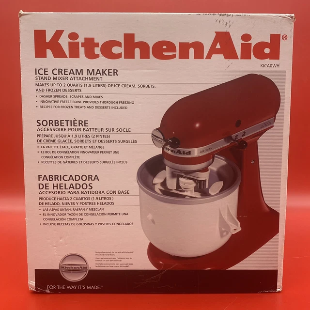 KITCHENAID ICE CREAM Maker Stand Mixer Attachment Model KICA0WH 49.99