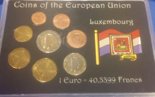 Coins Of European Union Luxembourg, 8 Coin Set, 2002, Uncirculated