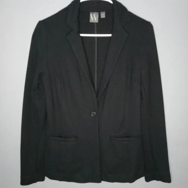 Worthington Black Blazer Jacket Womens XS Soft Knit Business Casual Work Vtg 80s