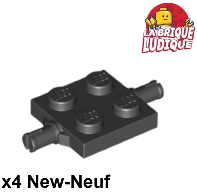 Lego 4x Plate Modified 2x2 fixation roue wheel holder noir/black 4600 NEUF