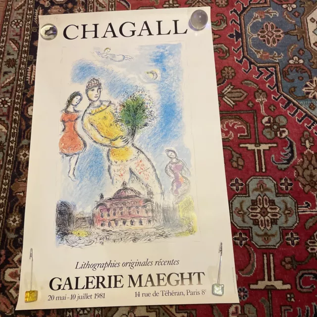 CHAGALL Affiche Originale - Paris L’opéra - Galerie Maeght 1981  BE - Rare !