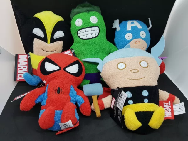 Figurines en peluche Marvel Footzeez - Captain America Hulk Wolverine Thor Spiderman