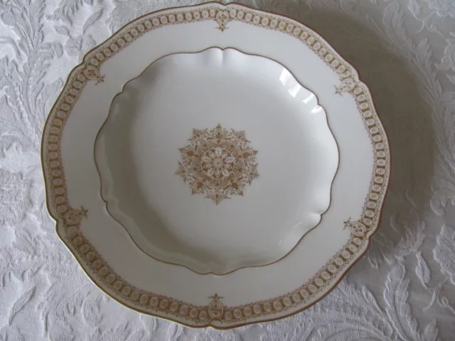 A L Alfred Lanternier Limoges France-Antique-Gold Trim/Medallion-Rim Soup Bowl(s