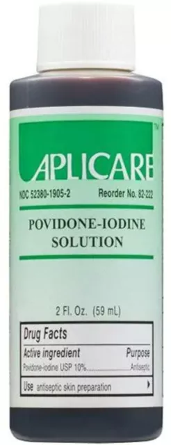 *1-Bottle* Medline Aplicare Povidone-Iodine Solution 2 Oz Antiseptic APL82222