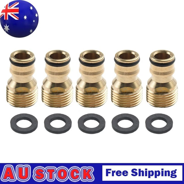 5x Brass Tap-Adaptor Male 1/2�� BSP 12mm External Thread Fitting Hose Quick