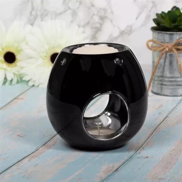 Wax Melter / Oil Burner - Round Black