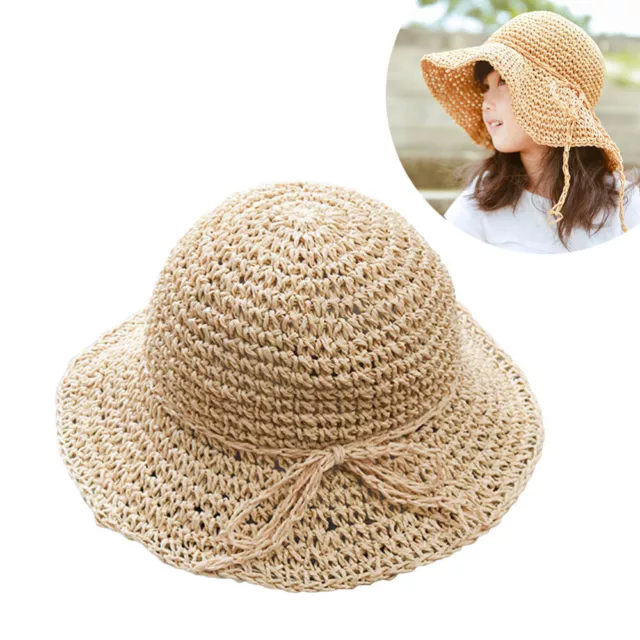 Cappello di paglia largo per bambini berretto da spiaggia sombrero cappelli estivi ragazze