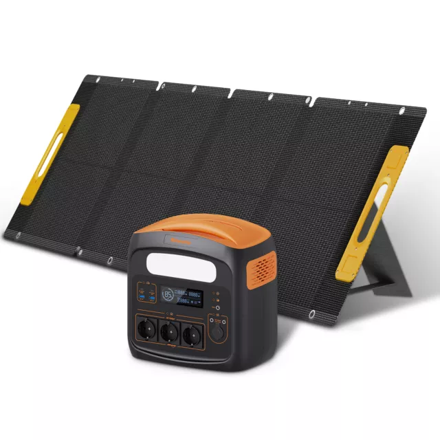 Newsmy Tragbare Powerstation 921Wh/1200W Solar Generatoren LiFePO4 +Solarpanel