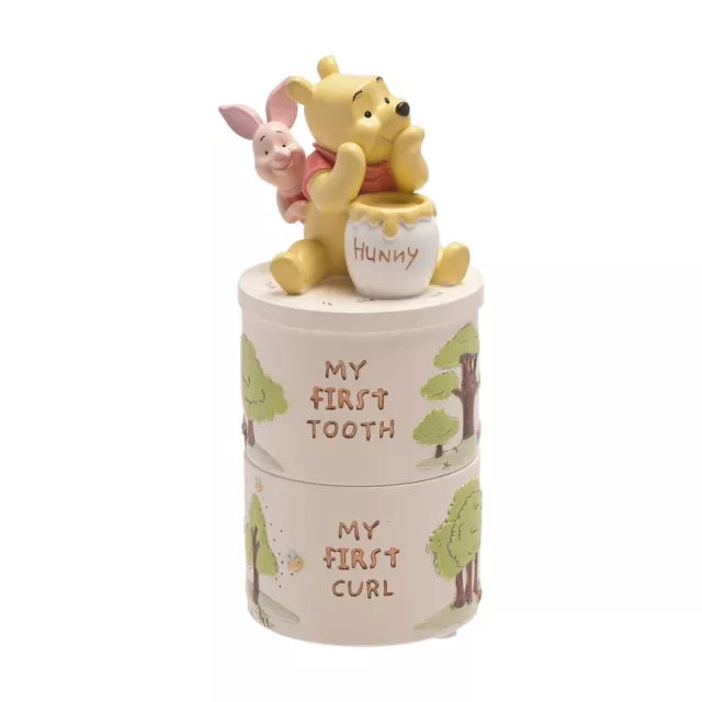 Disney Winnie the Pooh Baby First Tooth / Curl Stackable Trinket Boxes