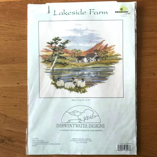 LAKESIDE FARM Counted Cross Stitch Embroidery Kit Derwentwater Designs CON08