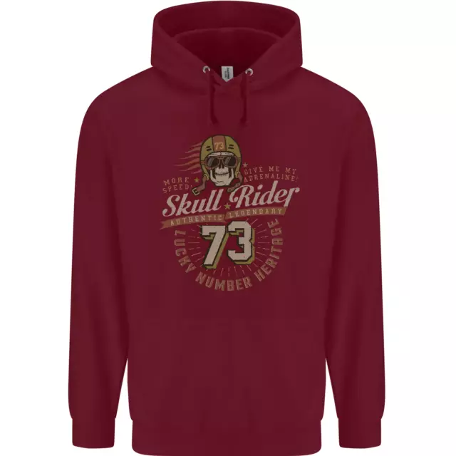 Felpa con cappuccio Skull Rider moto biker moto uomo 80% cotone 7