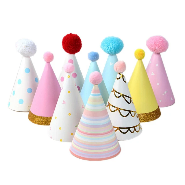 10 un. sombreros de fiesta cono sombreros de fiesta para adultos sombreros de papel de cumpleaños