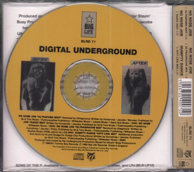 CD DIGITAL UNDERGROUND No Nose Job UK Big Life 1992 single BLRD71 EUR 4