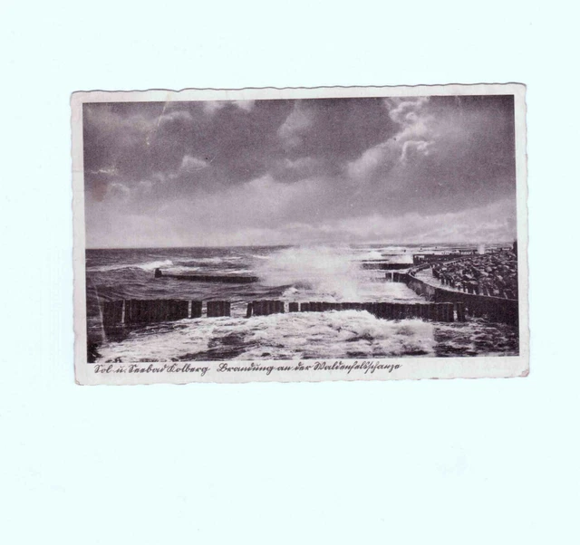 alte AK/PK Kolberg Kolobrzeg Ostsee Pommern Waldenfehlsschanze Brandung 1939