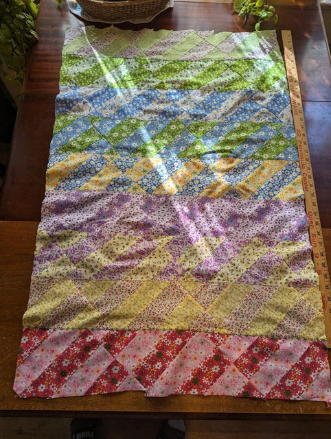 Top de edredón sin terminar Rainbow vintage. 40x25" Bohemian Love Pet Baby LGBTQIA2S+