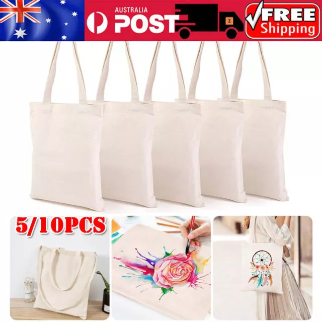 Canvas Tote Bags 36x40cm Plain Bulk for Crafts Washable Grocery DIY Bag Handbag