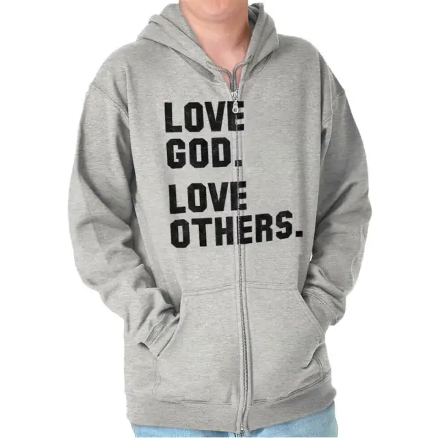 Love God Religious Christian Jesus Christ Adult Zip Hoodie Jacket Sweatshirt