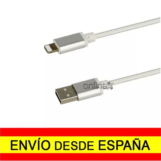Cable Compatible para iPhone USB Carga y Datos de Nylón Trenzado 1 M. a3003