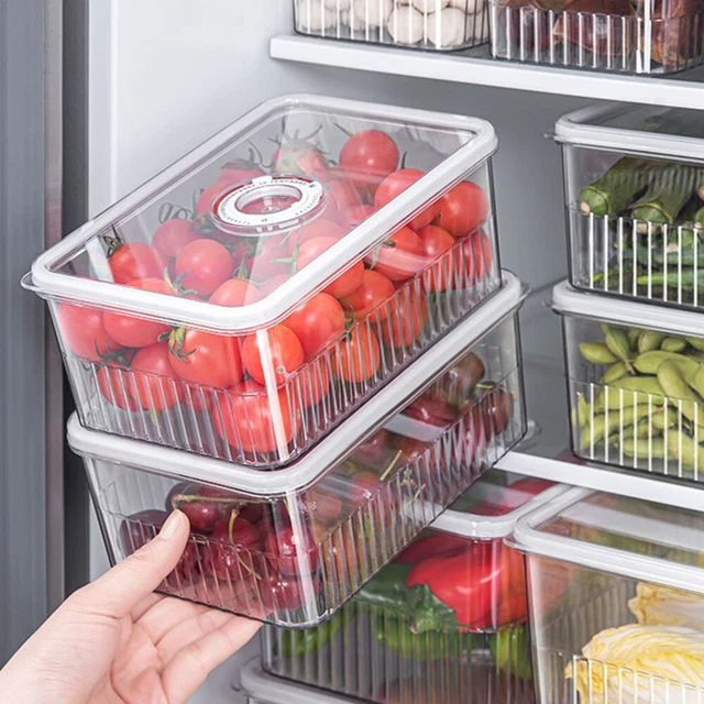 Contenitori per risparmio cibo per frigorifero con dimensioni assortite impilabili e salvaspazio