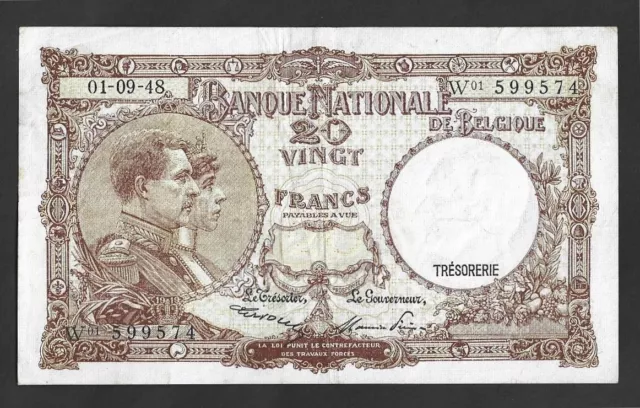 Billet " Belgique " P 116 - 20 Francs - 01/09/1948 - SUP