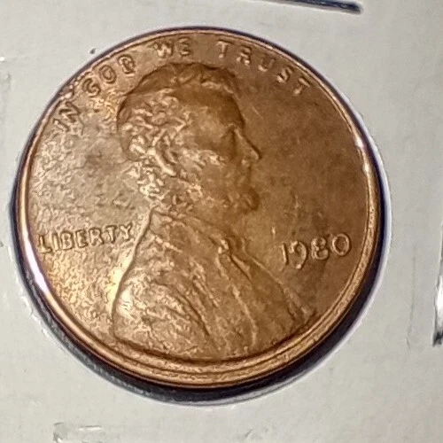 1980 Lincoln Penny, NO mint mark.  Rare coin. Many Errors!