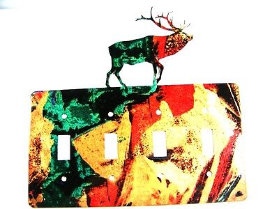 Reindeer Quadruple Light Switch Cover Plate by Steel Images USA 6415e