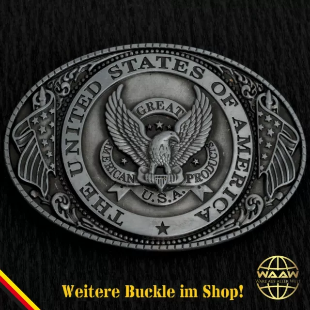 Gürtelschnalle Buckle Gürtelschliesse USA Adler Eagle Wappen America US Flagge