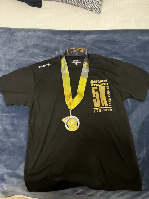 SPARTAN RACE STADION 2023 Finisher Shirt And Medal Bundle (Size Mens L ...