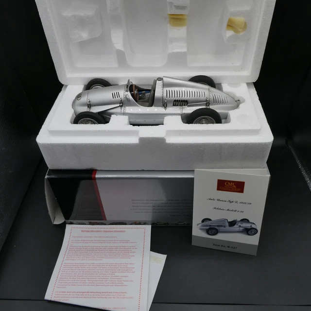 CMC 1/18 Auto-Union Typ D 1938-1939 – Maquette Collection Légende Grand Prix