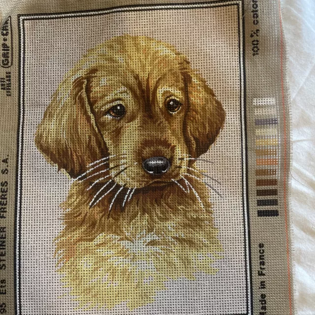 BEDRUCKTE TAPESTRY LEINWAND Hund Welpe Labrador Golden Retriever