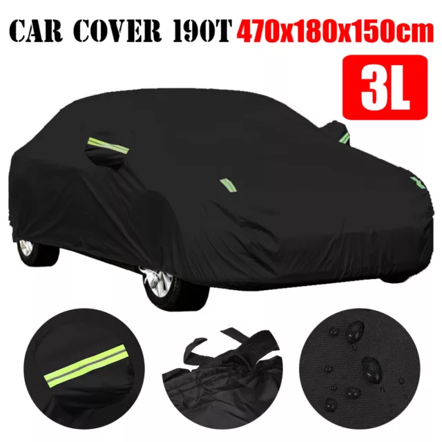 Universal Heavy Duty Full Car Cover UV Protection Outdoor Breathable 3L Size
