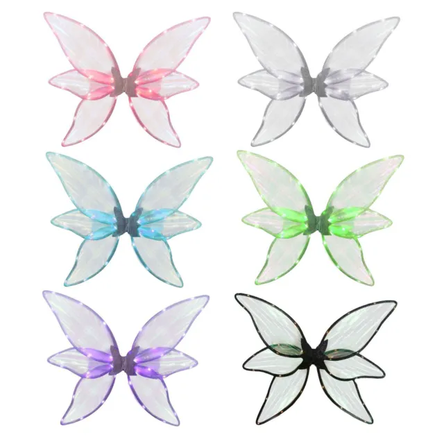 LED Butterfly Fairy Wings Costume Women Girls Sparkle Princess Angel Wing Gift