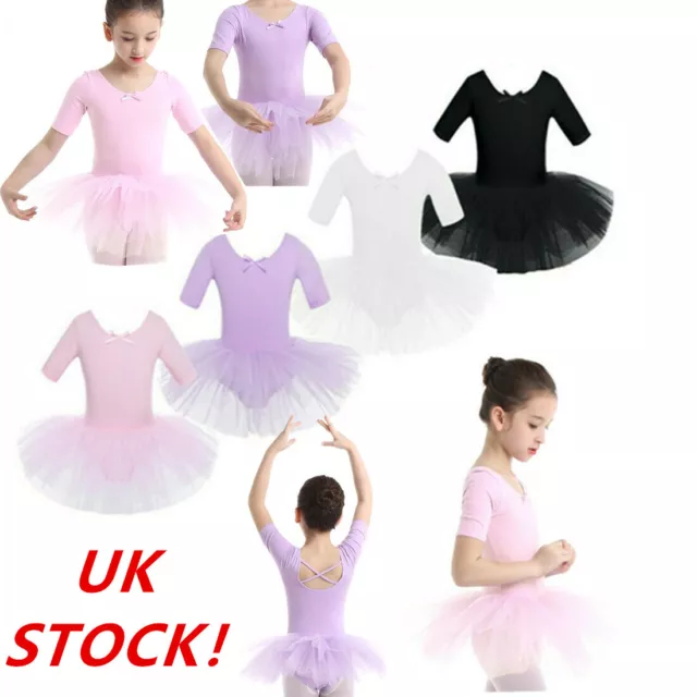 Girls Ballet Dancer Dance Dress Leotard Tutu Skirt Dancewear Ballerina Costumes