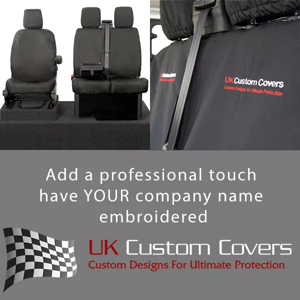 FITS FORD TRANSIT Mk8 Inc Tipper Waterproof Front Seat Covers Black 120  £69.95 - PicClick UK