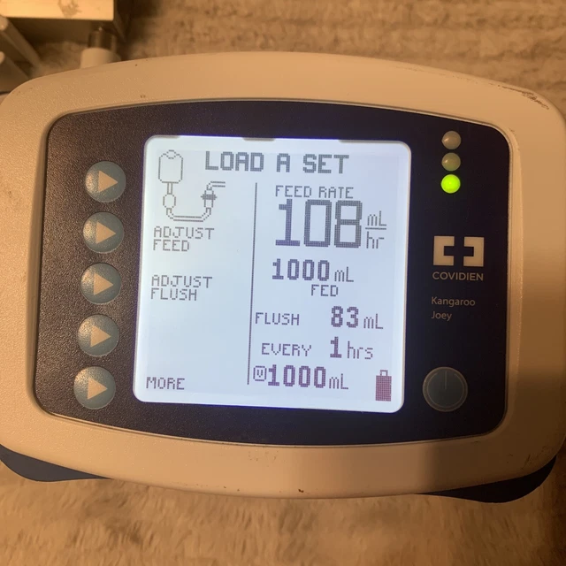 COVIDIEN KANGAROO JOEY Enteral Feed Pump with Power Supply & Pole Clamp