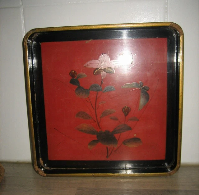 Lot de 6 assiettes plates - faience de gien - doré - dorure - roses