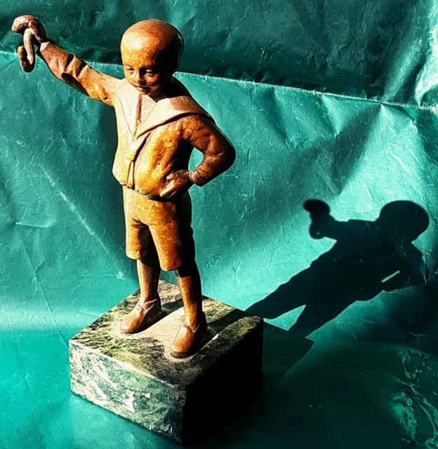 Scultura Balilla anni '30 a forma di porta orologio da tasca