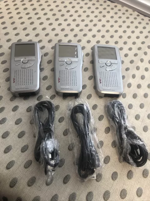 3X Philips LFH-9600 VC Voice Command 1.7-Inch  Pocket Memo Digital Recorder