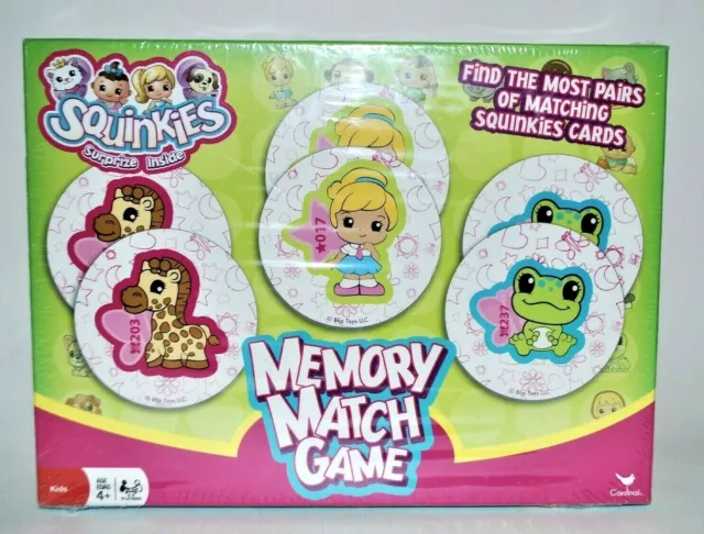 Squinkies Memory Match Game Ages 4+ Kids Educational Toy