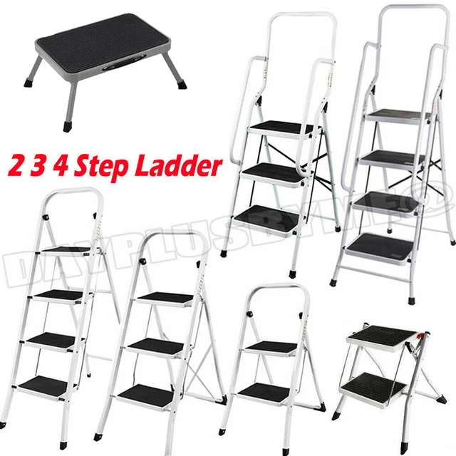 Escabeau à 2 3 4 Marches Antidérapant, Echelle Domestique Pliable tabouret